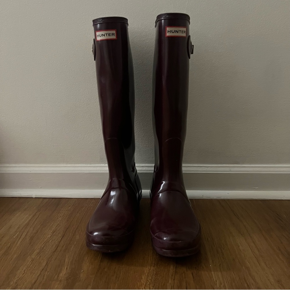 Hunter Burgundy / Brown Rain Boots